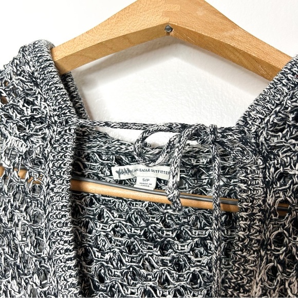 American Eagle Outfitters Open Knit Hooded Swim Cover Up Small S - Picture 5 of 7